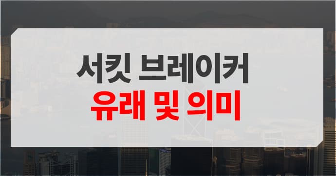 서킷 브레이커 유래 및 의미 설명