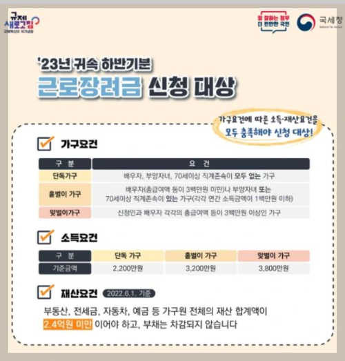 4. 근로장려금 신청자격 조회