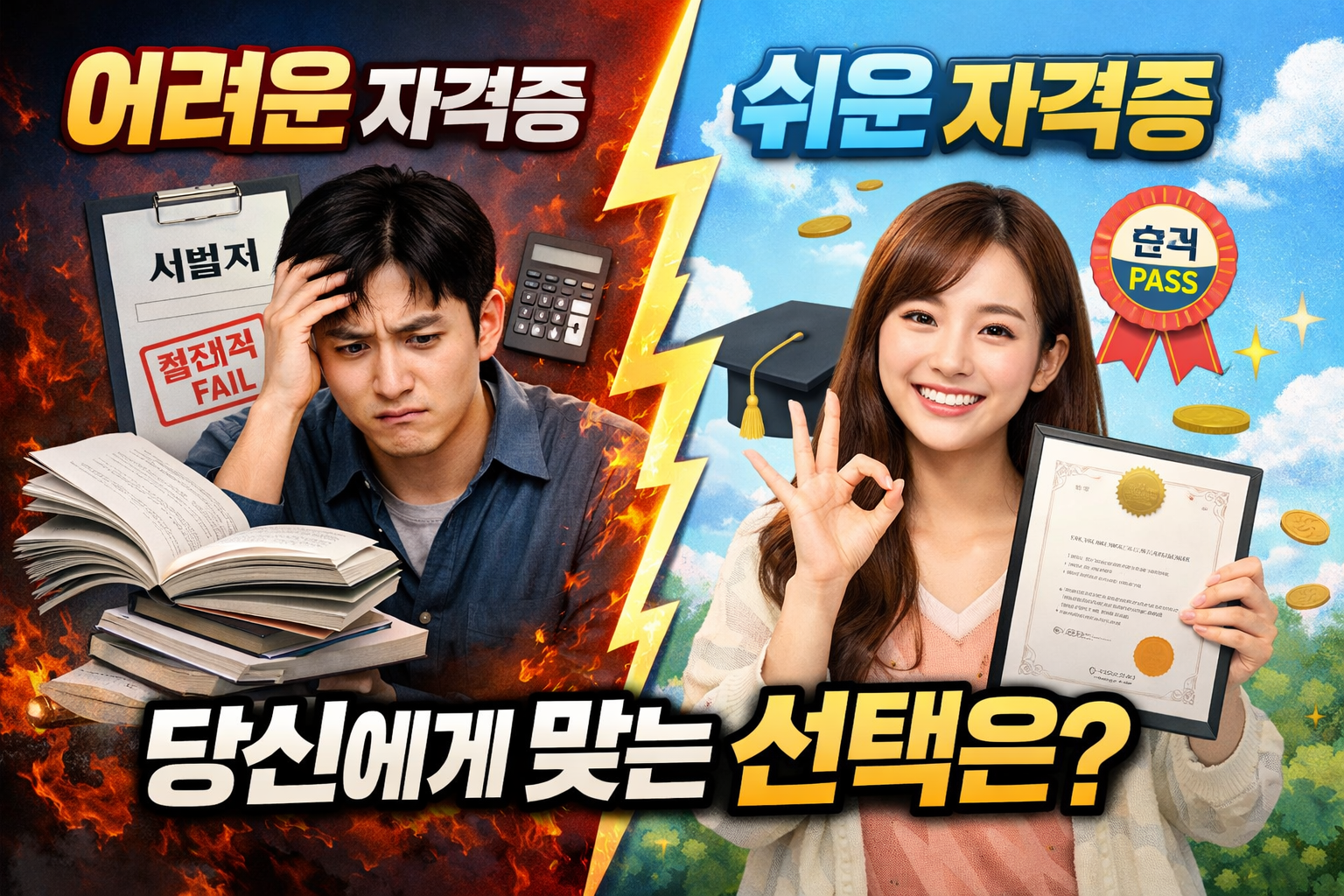 어려운 자격증 vs 쉬운 자격증