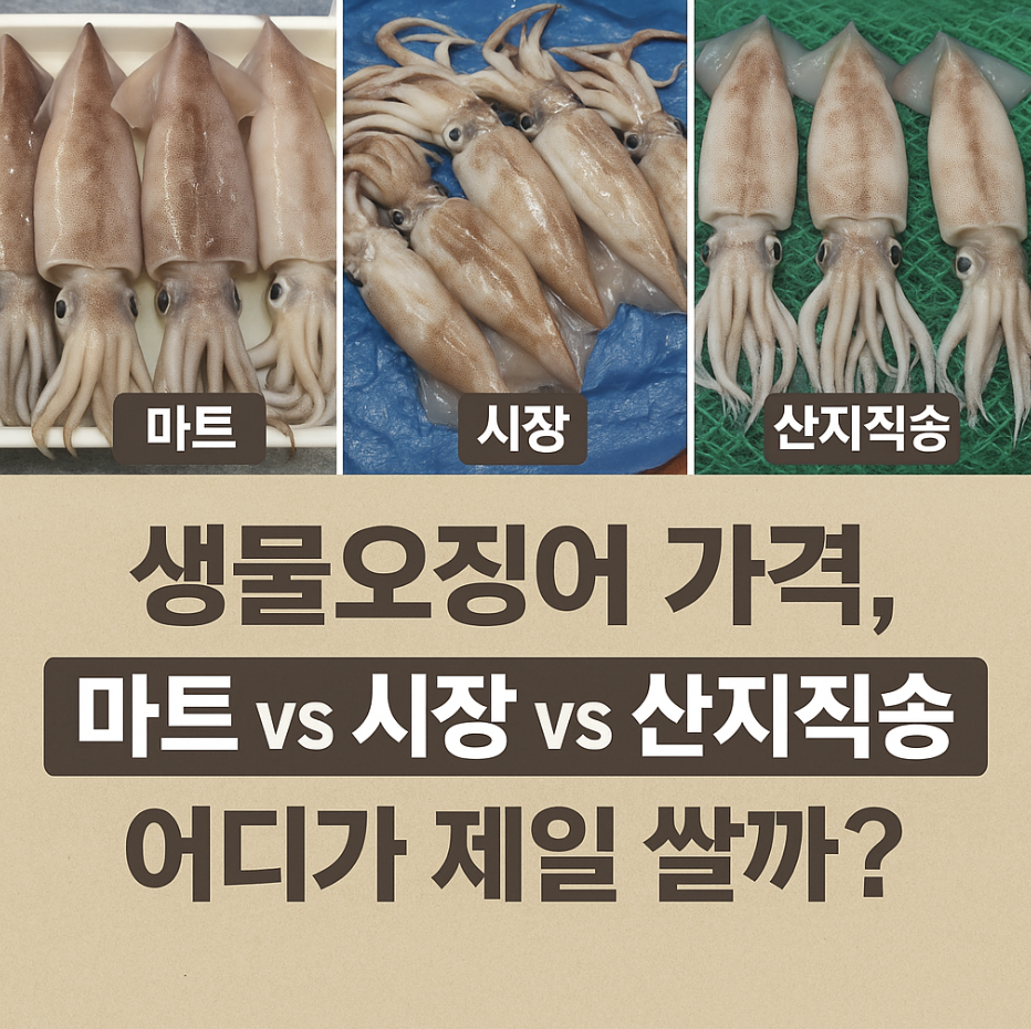 생물오징어 가격, 마트 vs 시장 vs 산지직송 어디가 제일 쌀까?