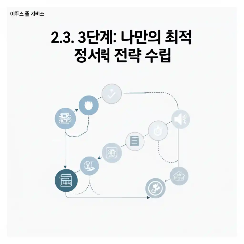 이투스 풀 서비스 3단계: 나만의 최적 정시 지원 전략 수립을 위한 데이터 분석 화면.