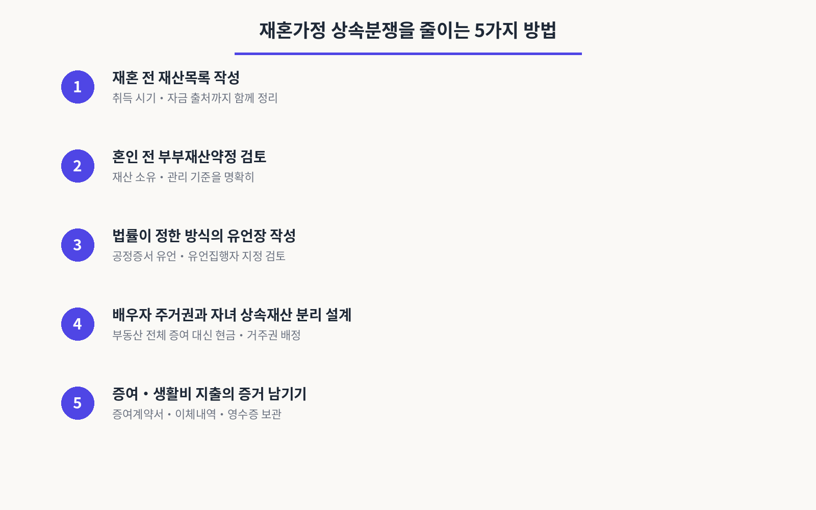 재혼가정 상속분쟁을 줄이는 5가지 방법
