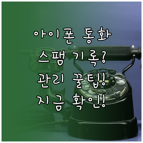 아이폰 전화 통화 기록 스팸 없이 깨..