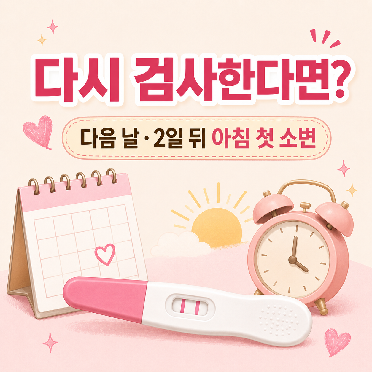 임신 테스크기 재검사 시기 다음 날 이틀 뒤 아침 첫 소변 안내 이미지