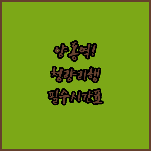 양평 양동역 열차 시간표와 청량리행 ..