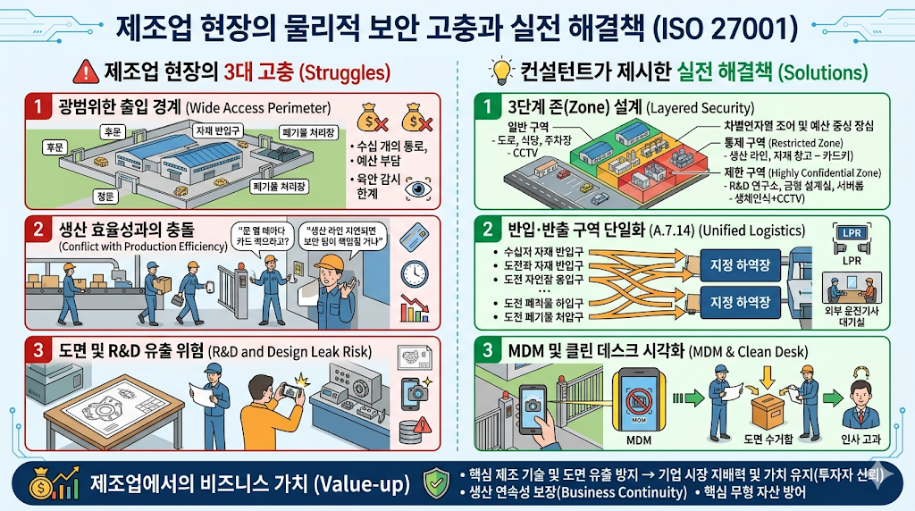 제조업 기반 중견기업의 물리적 보안 통제, 현장에서 겪는 고충과 해결책