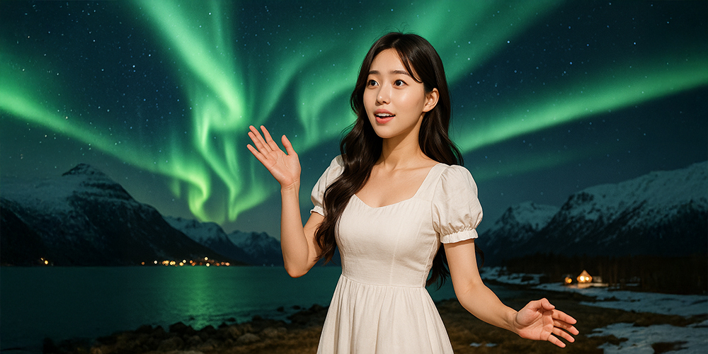 오로라 보면서 좋아하는 사람