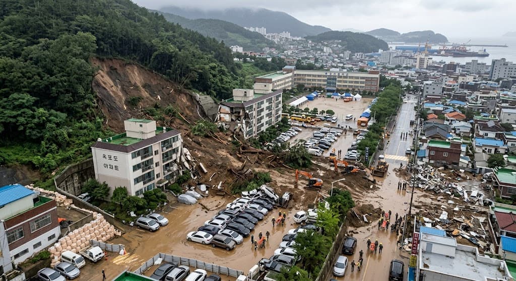 폭우피해입은 거제시 이미지