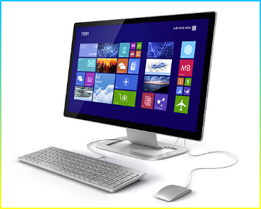 Windows OS가 설치된 듯한 데스크톱이 없는 PC 이미지