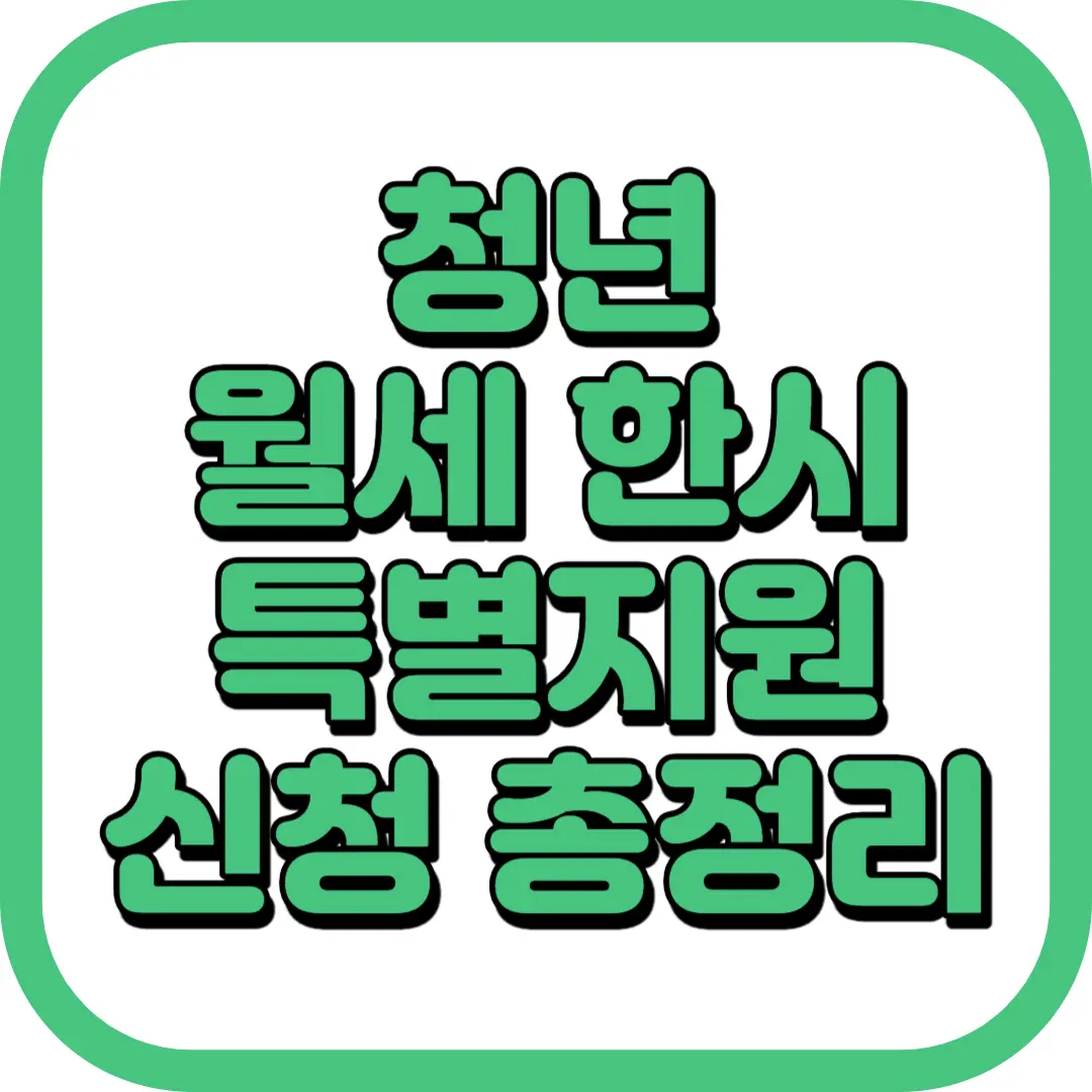 청년월세 한시 특별지원