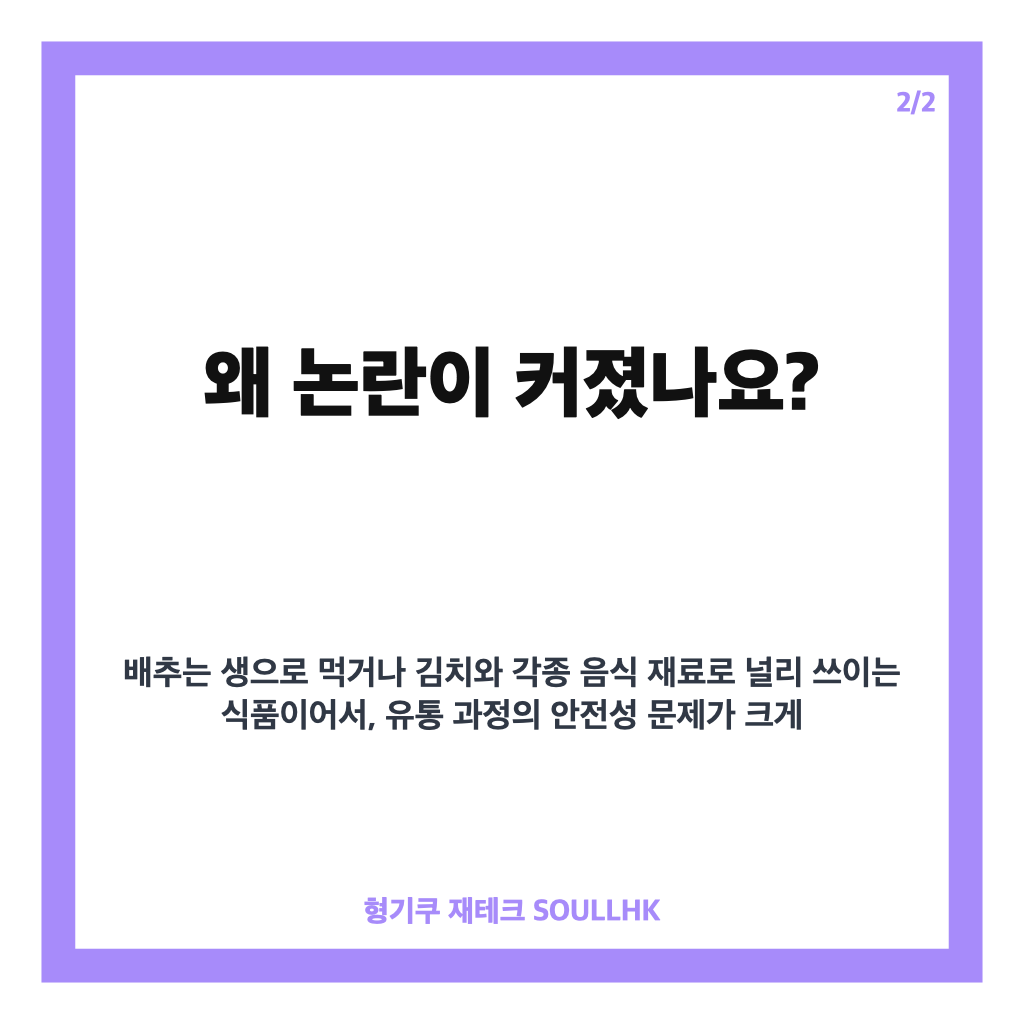 중국 배추발암 물질, 포름알데히드 불법 사용과 국내 수입 여부 확인 중 카드뉴스 3