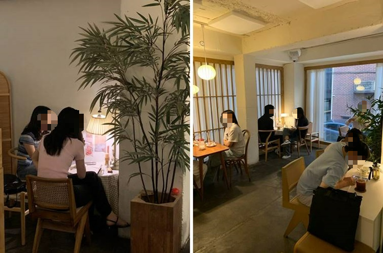 스탠드 조명으로 만들어진 아늑한 자리