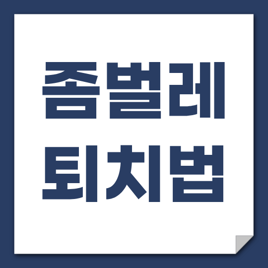 좀벌레 퇴치법