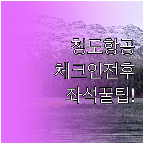 청도항공 좌석 변경 체크인 전후 차이..