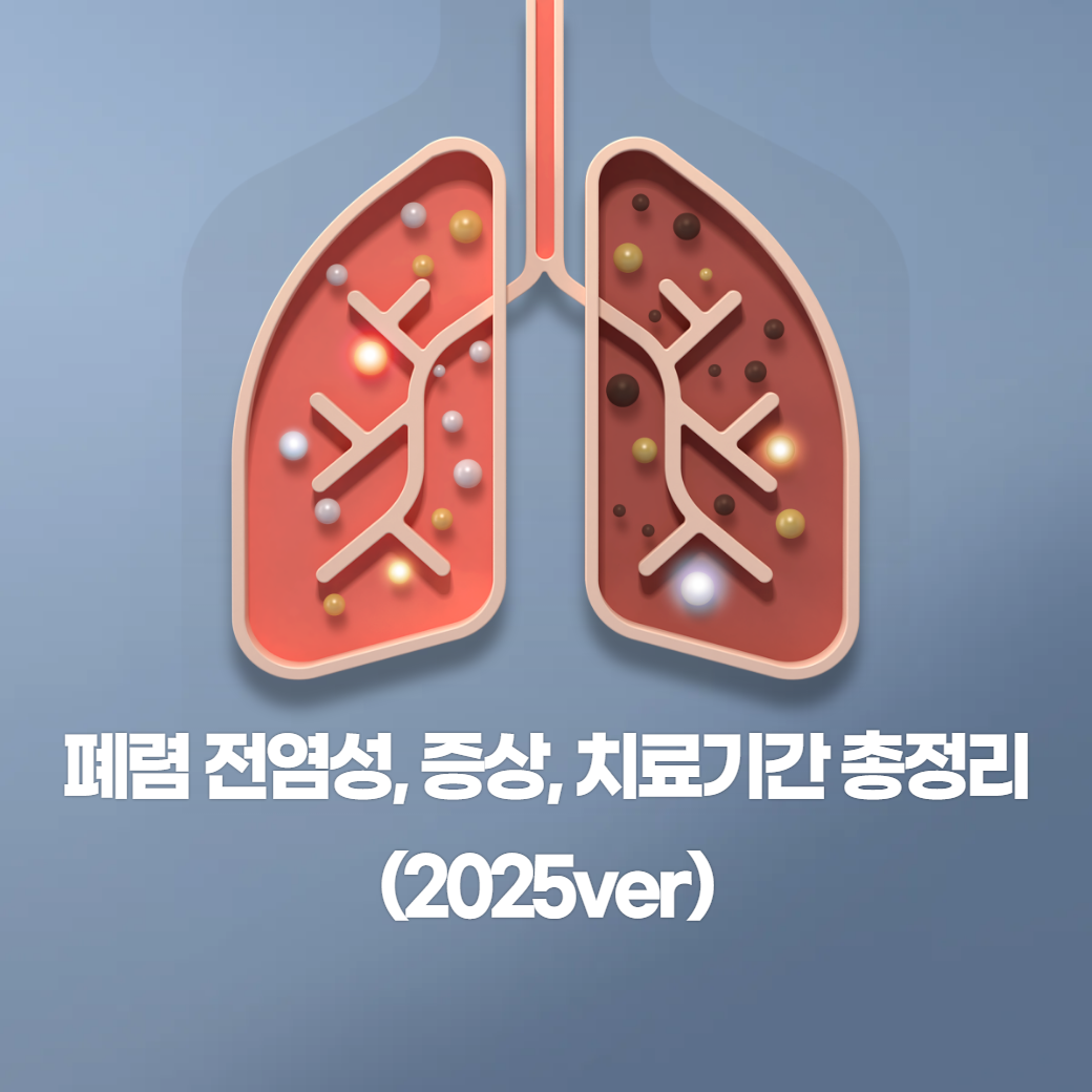 폐렴 전염성, 증상, 치료기간 총정리 (2025ver)
메인 키워드