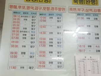 울진 시외버스터미널 시간표 예매 요금_31