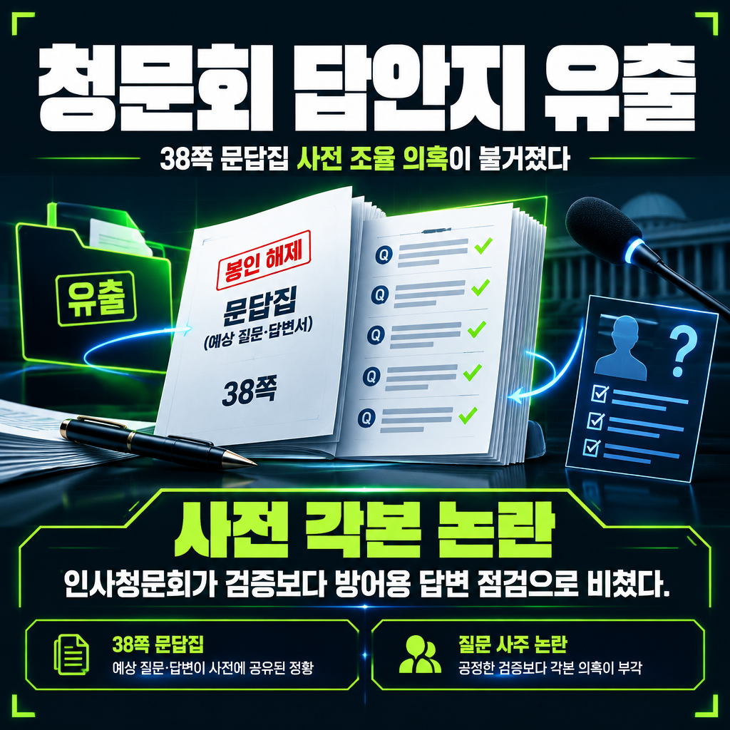 청문회 답안지 유출