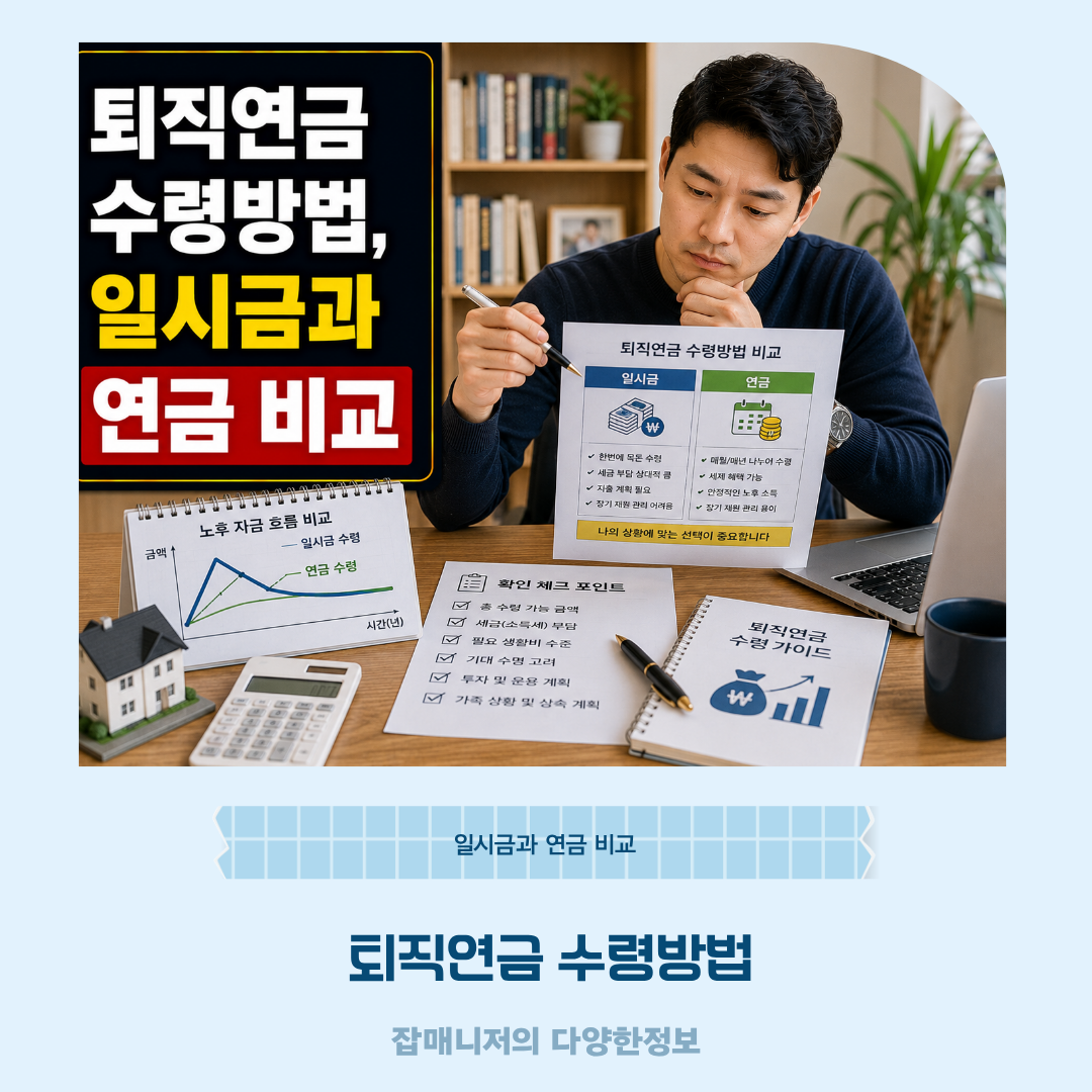 퇴직연금 수령방법, 일시금과 연금 비교