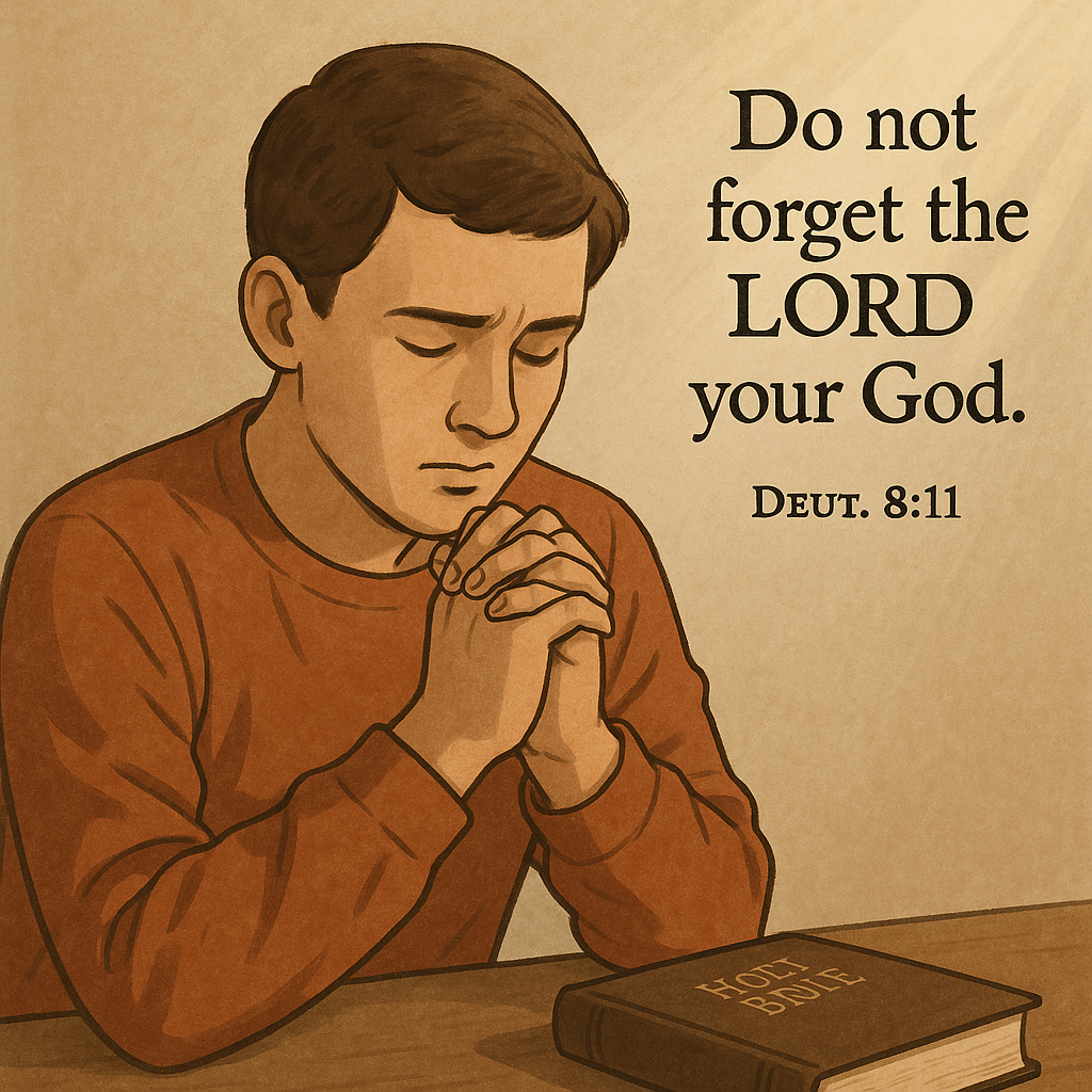 신 8:11 말씀을 보며 하나님의 명령을 떠나지 않도록 방어기도하고 이를 매일 기도하는 것을 적용하겠습니다. 하나님의 명령을 떠나려는 시도에서 벗어나야 않으려는 모습입니다.