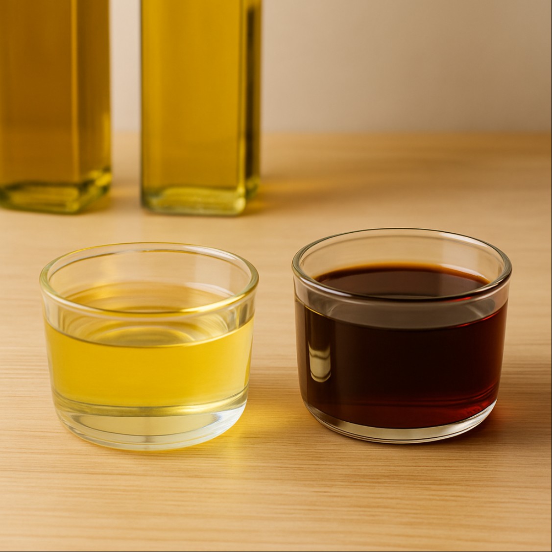 신선한 기름과 산패된 기름 비교 컷