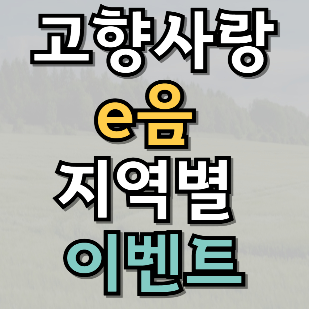 고향사랑e음 지역별 이벤트