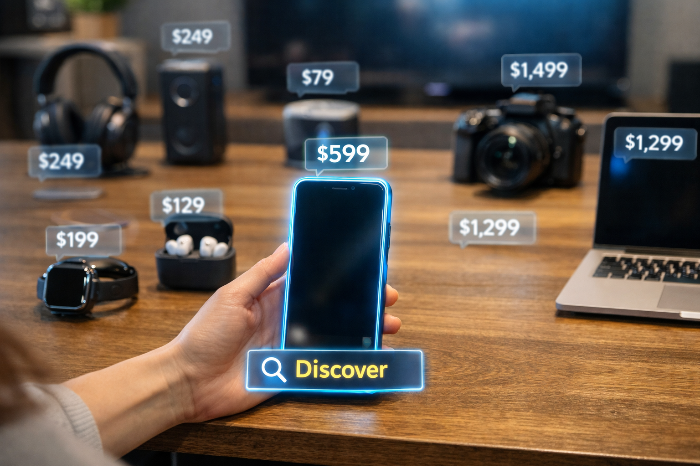 영상 속 모든 사물이 쇼핑 가능한 상태로 연결된 인터페이스