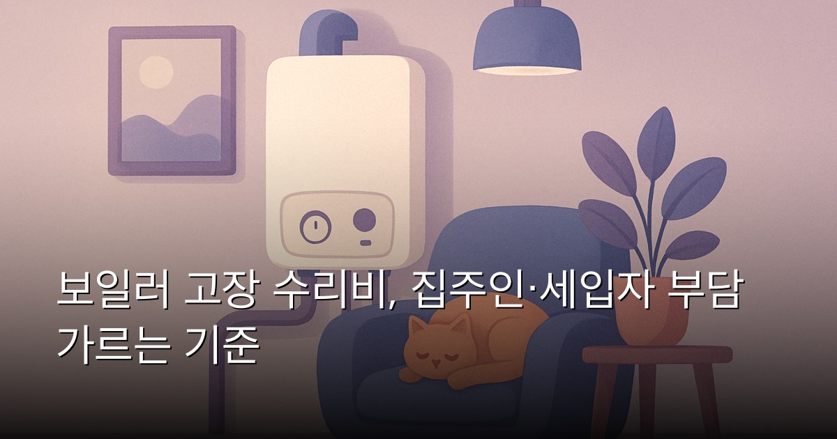 보일러 고장 수리비, 집주인·세입자 부담 가르는 기준