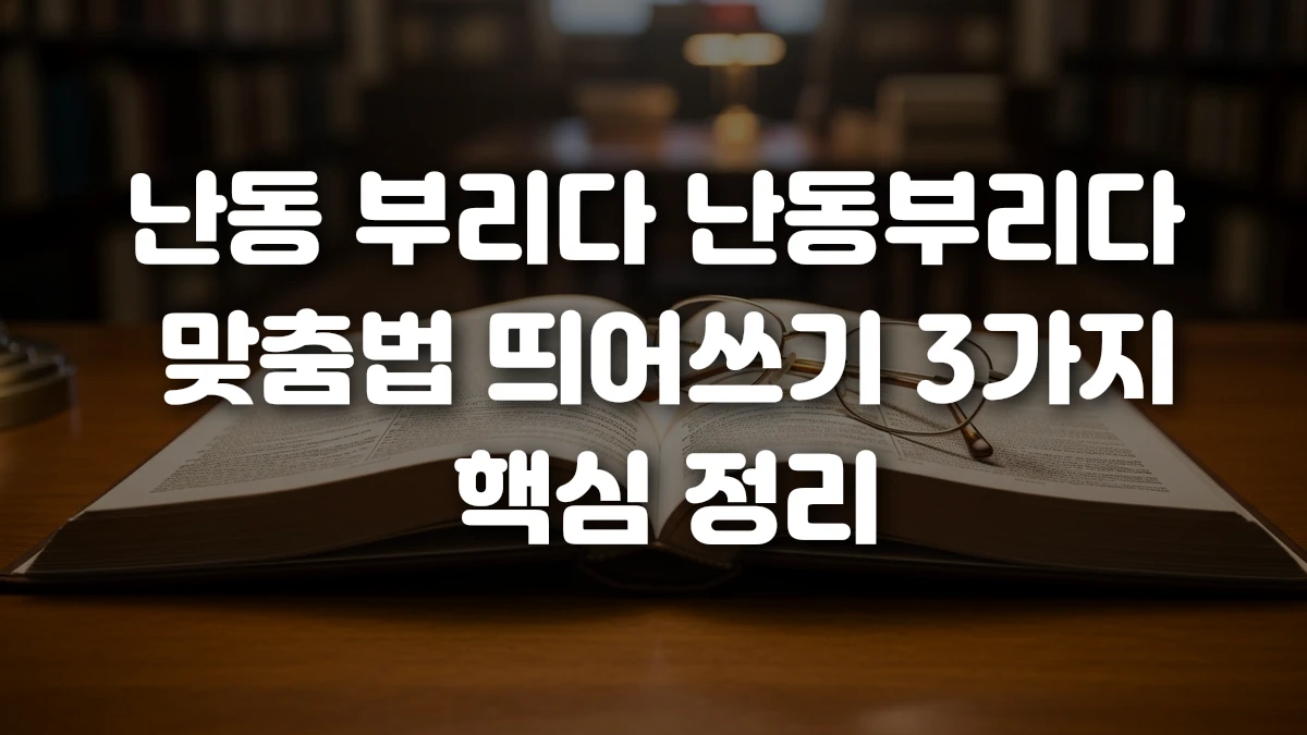 난동 부리다 난동부리다 맞춤법 띄어쓰기 3가지 핵심 정리