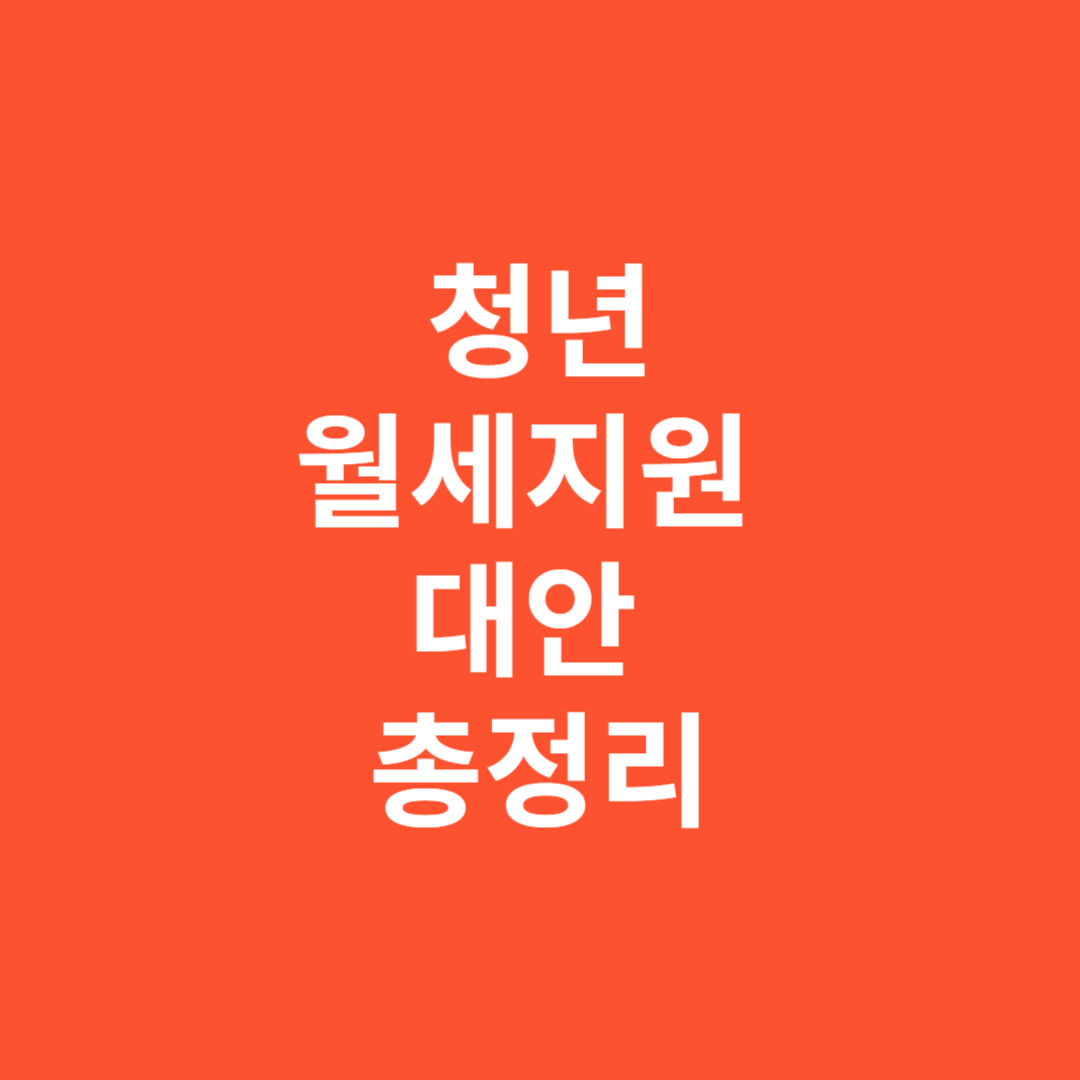 청년월세지원 대안 총정리