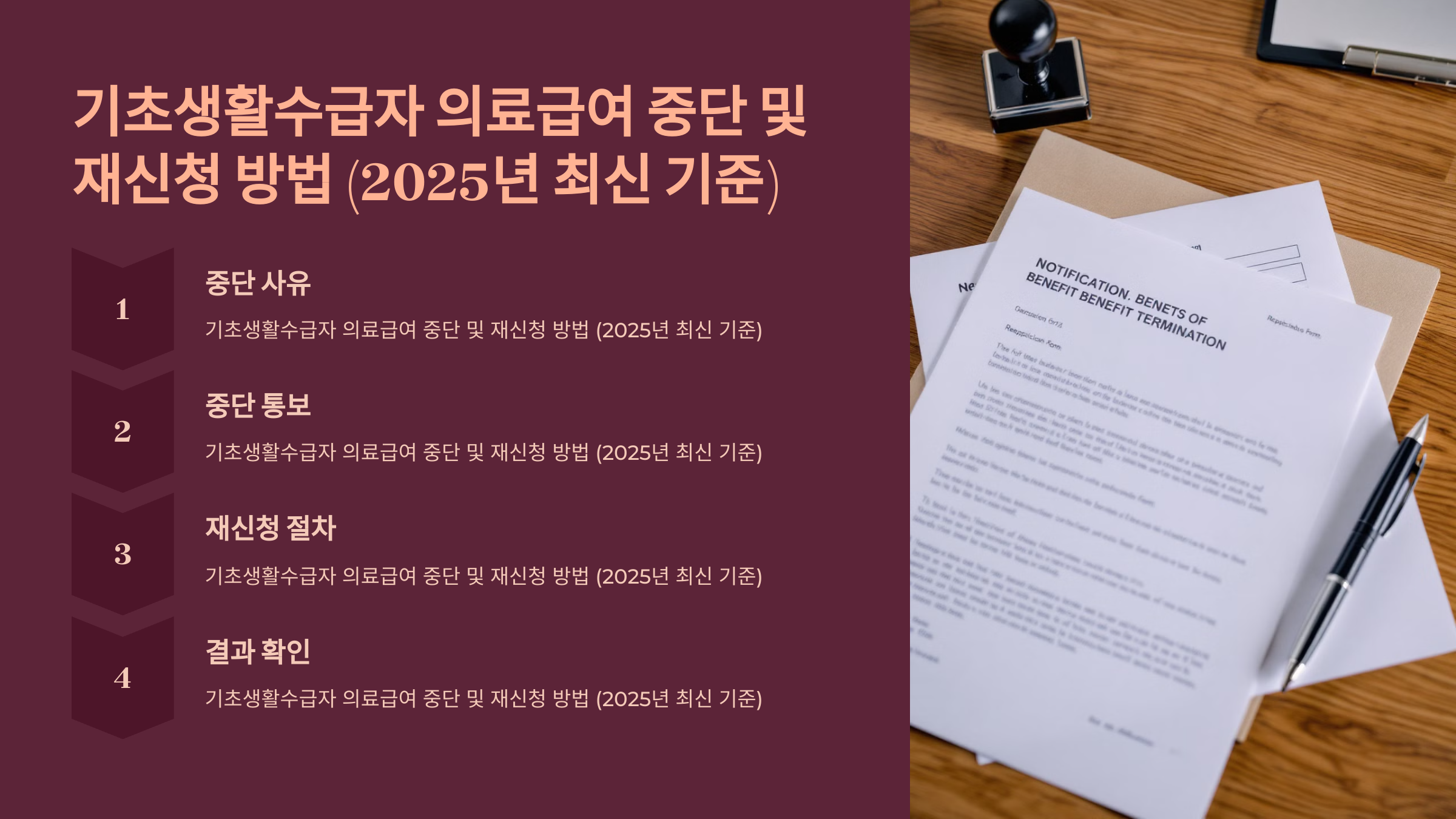 기초생활수급자 의료급여 중단 및 재신청 방법 (2025년 최신 기준)