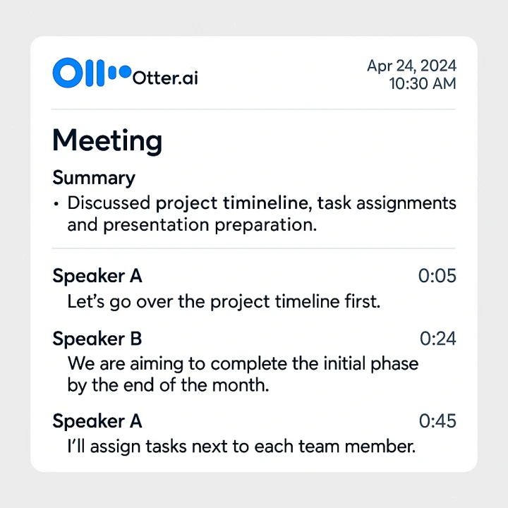 Otter๊ฐ ํ์๋ฅผ ์๋ ์์ฝํ๋ ํ๋ฉด