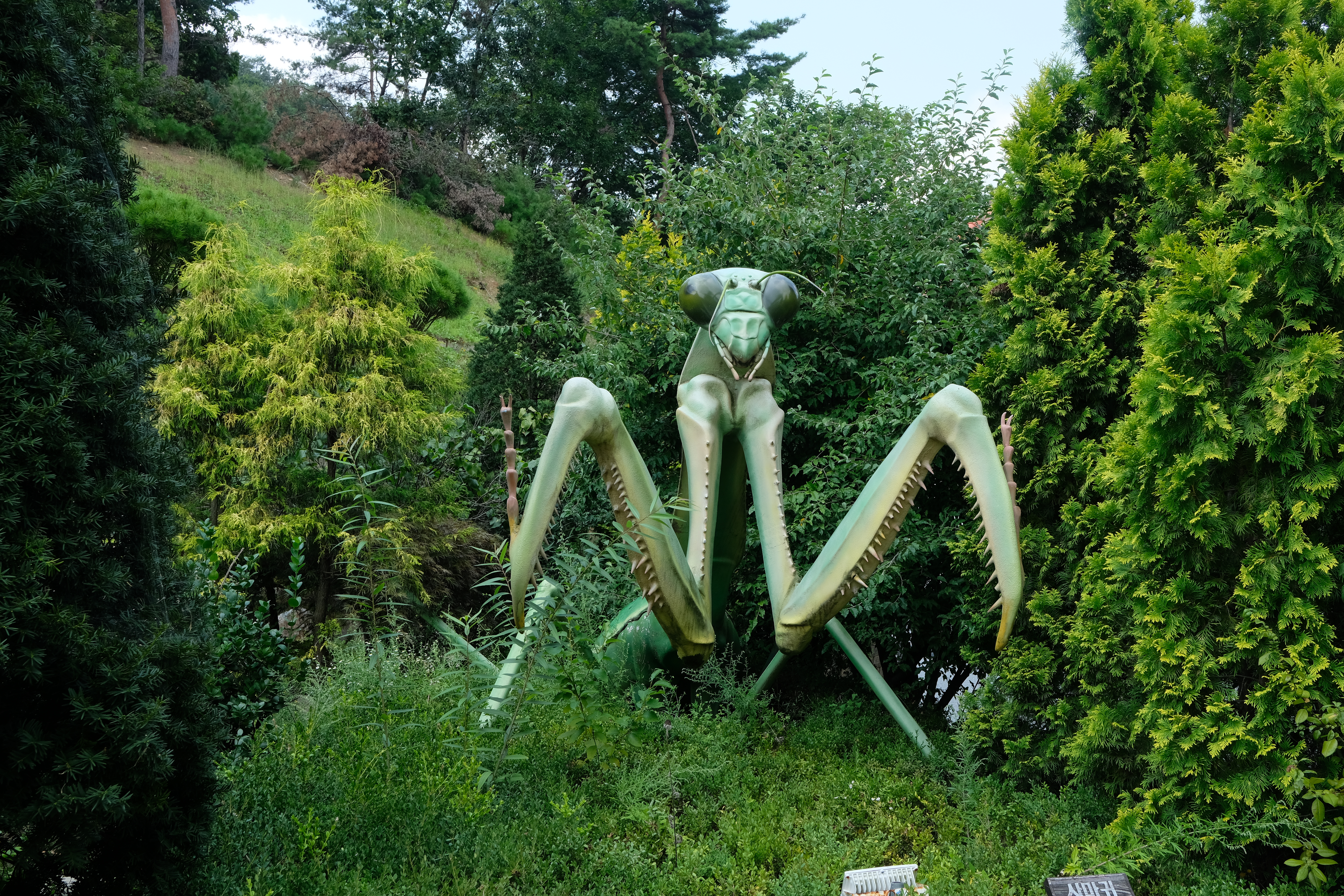 덕평공룡수목원 야외 곤충모형-사마귀