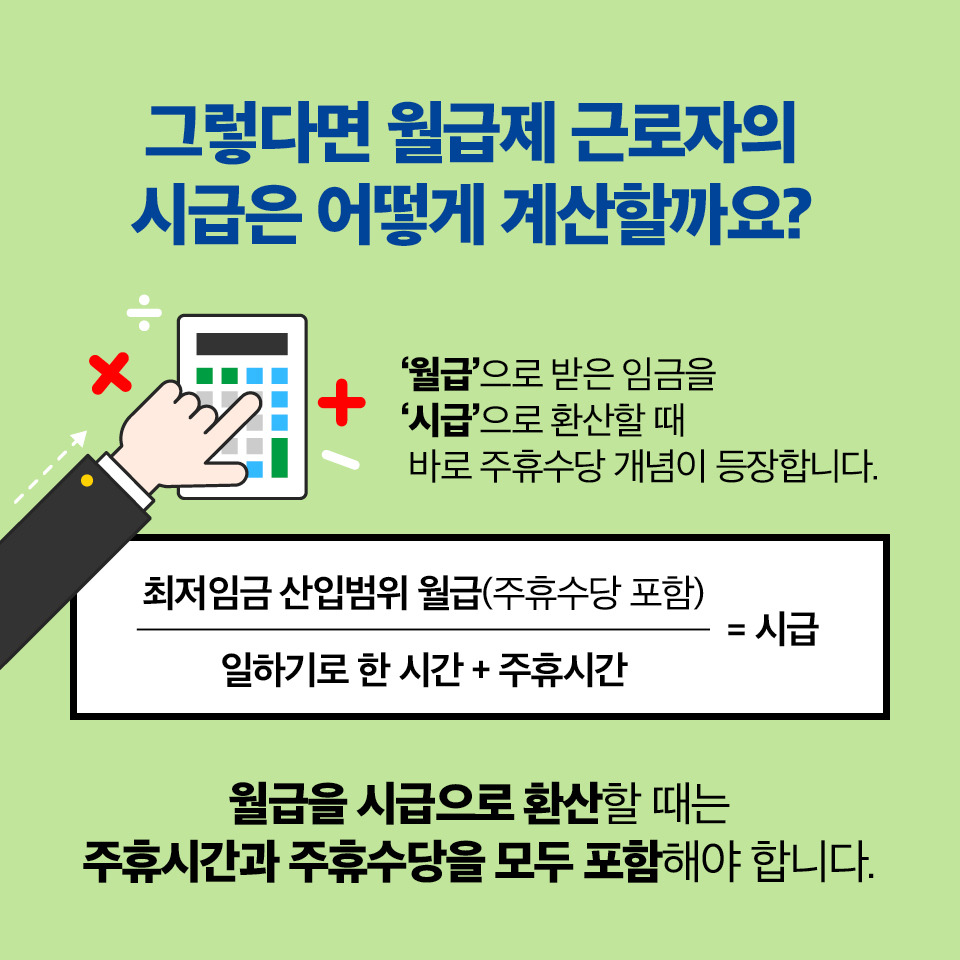 알바 주휴수당 계산법 총정리 | 주 15시간 기준 실제 예시까지