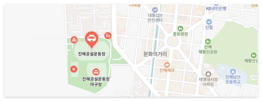 진해공설운동장 지도