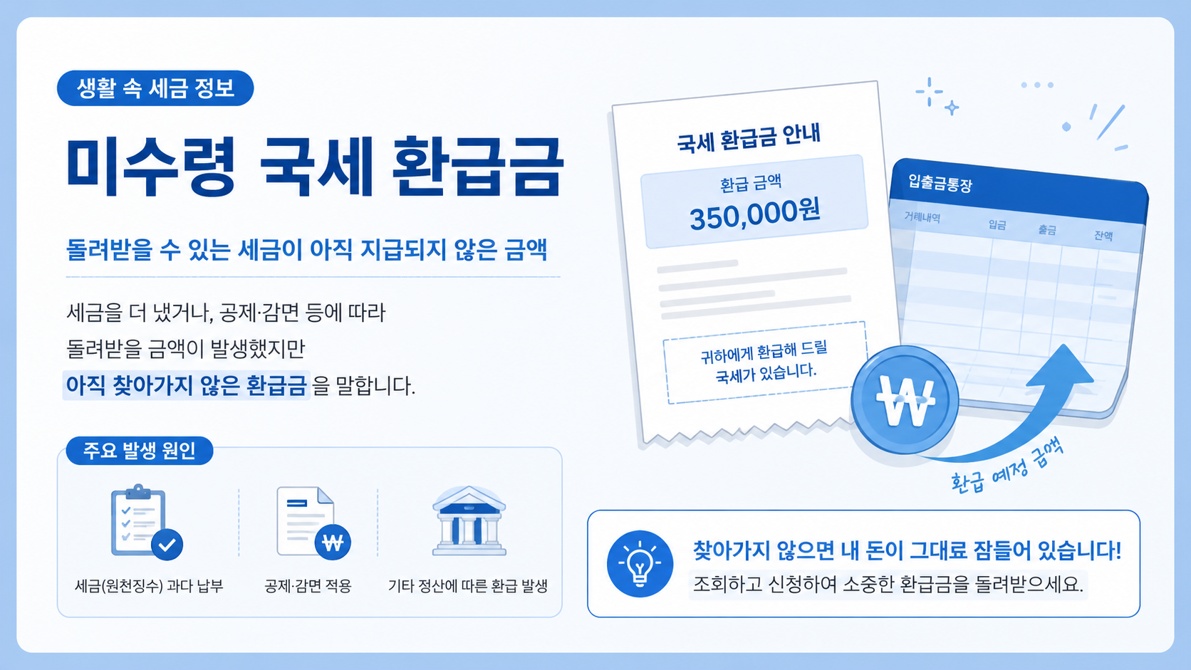 미수령 국세 환급금 개념과 발생 원인 안내 이미지