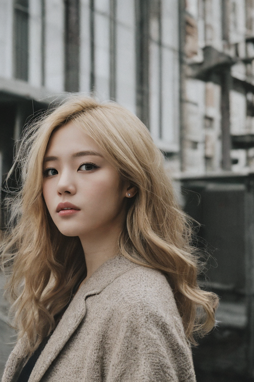 hard lighting 이 적용된 길거리 여성 이미지 2