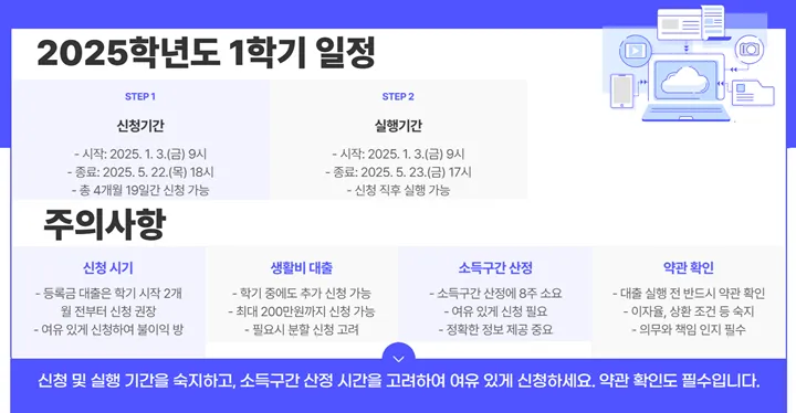 2025학년도 1학기 주요 일정 및 주의사항