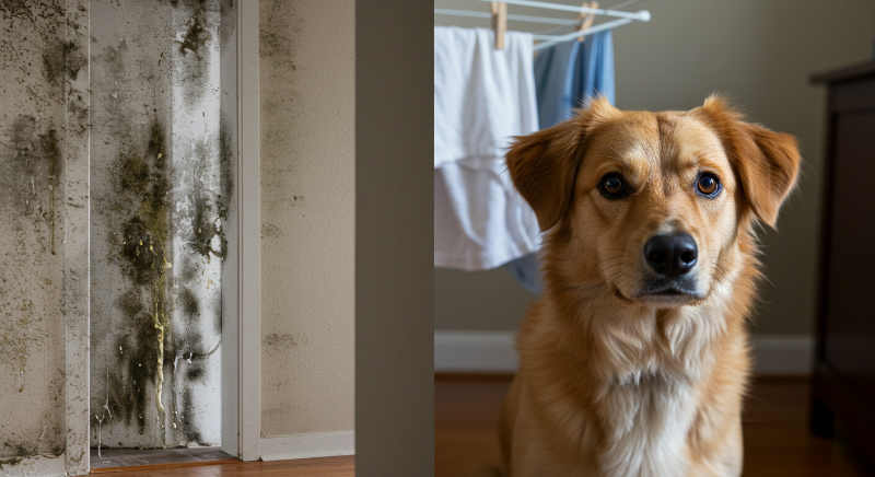 벽지나 천장에 곰팡이가 생기기 쉬워지고