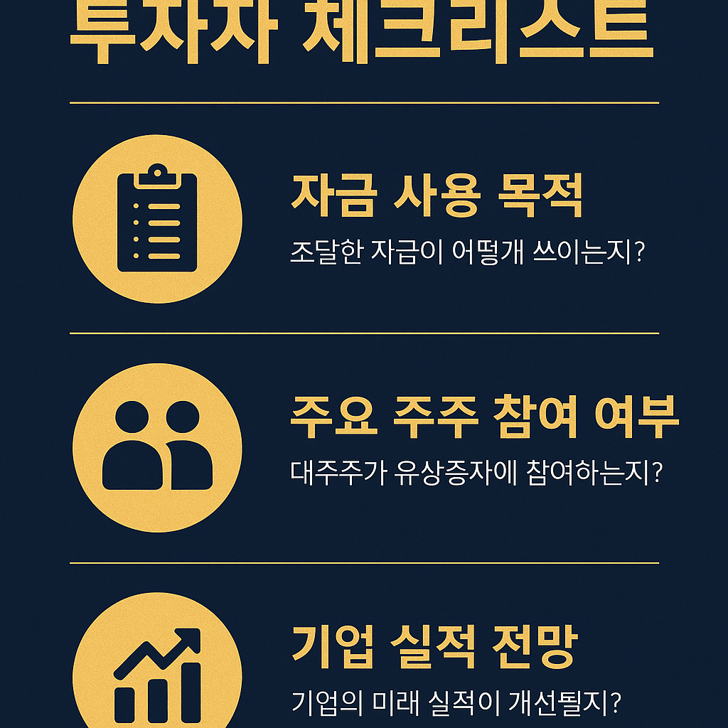 유상증자 투자자가 반드시 확인해야 할 체크리스트 카드