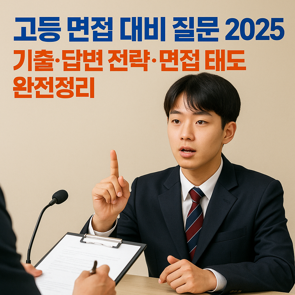 고등 면접 대비 질문 2025 ｜ 기출·답변 전략·면접 태도 완전정리