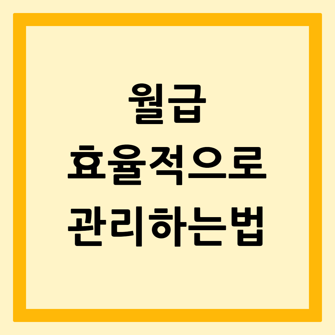 월급관리방법