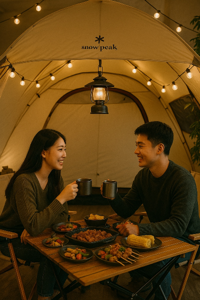 비오는날 서울 실내 캠핑카페 데이트