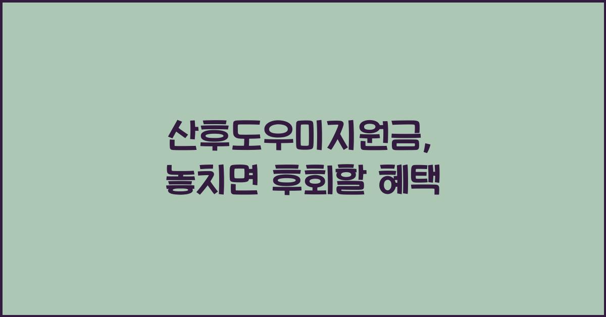 산후도우미지원금
