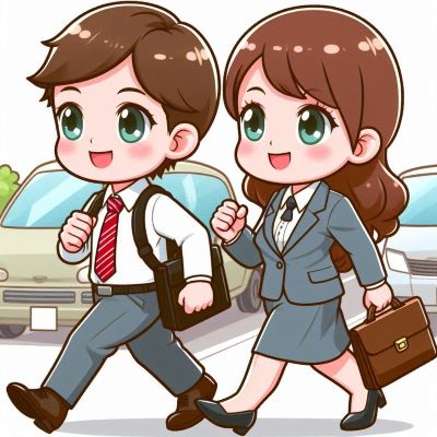 출근하는 공무원 부부