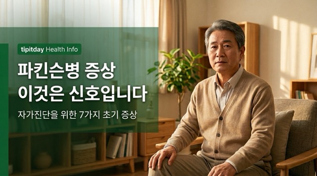 파킨슨병 초기증상 확인하는 중년 남성