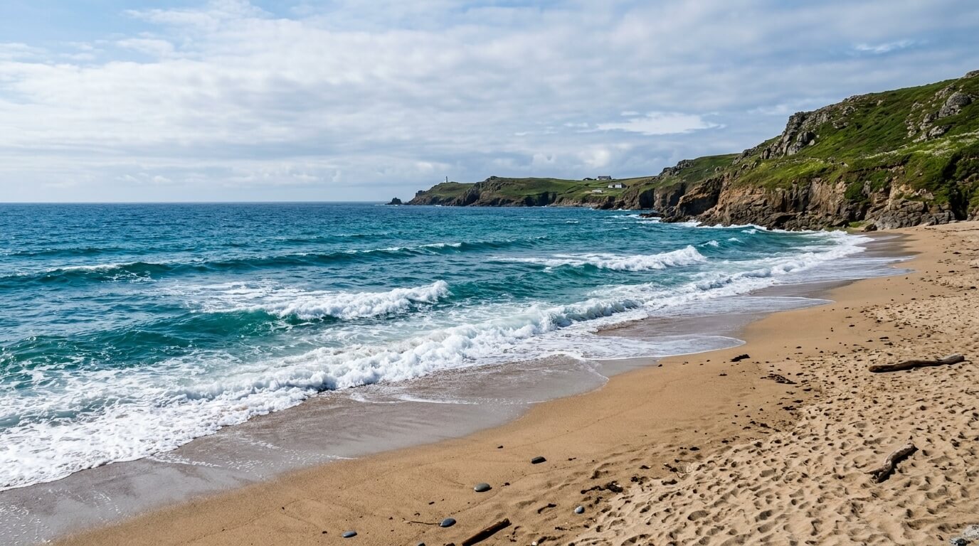 푸른 물결이 넘실대는 바닷가