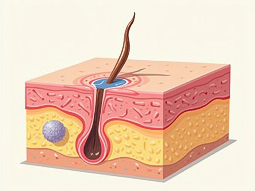 모발 피부의 단면입니다.