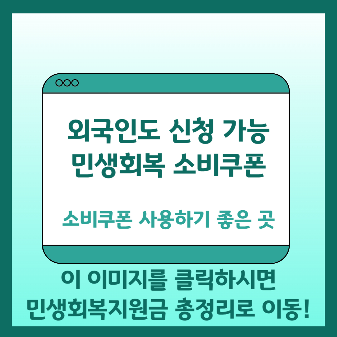민생회복 소비쿠폰 총정리