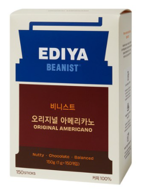 이디야 비니스트 오리지널 아메리카노 원두커피믹스, 1개, 150개입