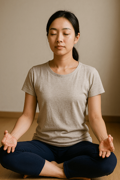 명상하는 여성